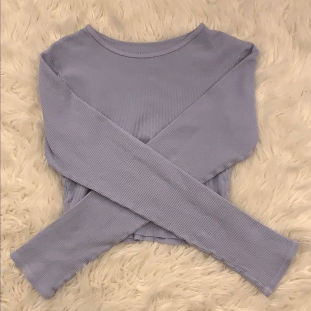blue waffle knit brandy melville top (worn once)